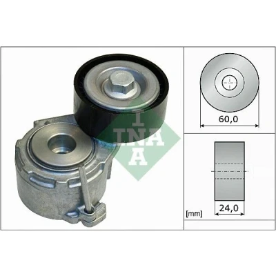 Image of 9636782780, 9653522780 Tensioner Lever, v ribbed belt INA 534 0111 20 60mm 24mm