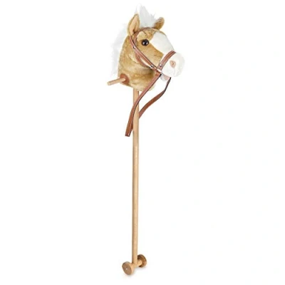 Image of Toyrific 39 inch Hobby Horse Toy with Sounds, Strong Grip Handles and Wheels, Light Brown