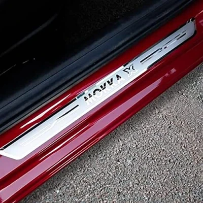 Image of 4 pcs Stainless Steel Car Door Sill Protector Strips for OP EL Vauxhall Mokka X 2018 2021, Kick Plates Scuff Guard Threshold Styling Decoration Accessories