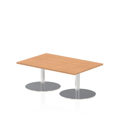 Image of Italia 1200 x 800mm Poseur Rectangular Table Oak Top 475mm High Leg