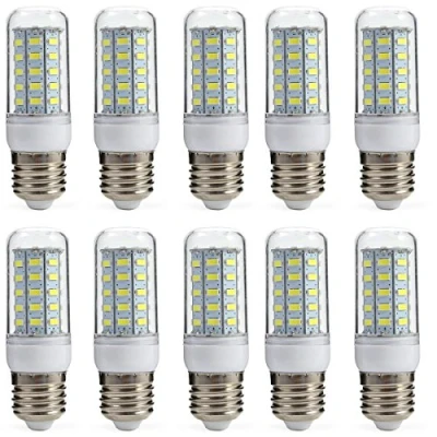 Image of Aoxdi E27 LED Corn Bulbs 7W, Cool White, 48 SMD 5730 Screw Light, AC220 240V, 10 Pack (Cool White)