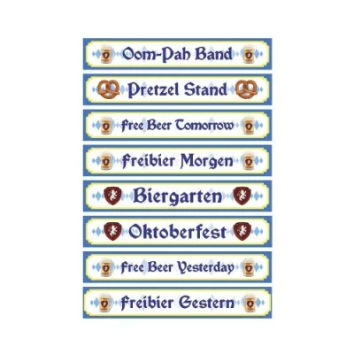Image of PARTYRAMA.CO.UK Oktoberfest PVC Party Sign Decorations 91cm x 15cm Pack of 8
