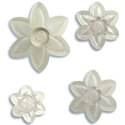 Image of PME 103FF017 JEM 6 Petal Daisy Cutter, Set of 4, White, 9 x 1 16 cm
