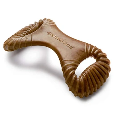 Image of Benebone Durable Dental Dog Chew Toy for Aggressive Chewers, Real Bacon, Large, Updated Design.