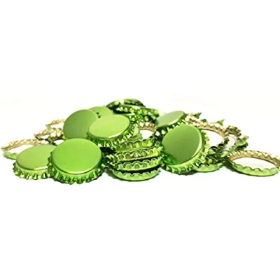 Image of DIAH DO IT AT HOME Crown Caps Metallic Pack of 100 Beer Brewing (Light Green Caps)