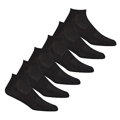 Image of Undercover 6 Pairs Mens Bamboo Trainer Socks 40B528 Black