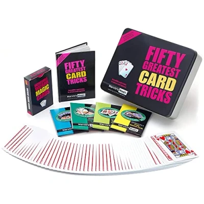 Image of Marvin&#039;s Magic Fifty Greatest Card Tricks Set Children &amp; Adults Includes Tricks, Close up and Mind Reading Comes In Gift Tin Suitable for Age 8+