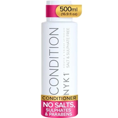 Image of SALT and Sulphate FREE CONDITIONER (500ml) for use AFTER KERATIN TREATMENTS COLOUR TREATED HAIR Organic Aftercare Men Women. No Salt, or Sodium