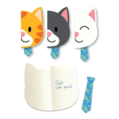 Image of Suck UK Lined Notebook Cat Small Stationery Party Bag Fillers for Kids To Do List &amp; Stationary Supplies Mini Cartoon Office Accessories Set of 3