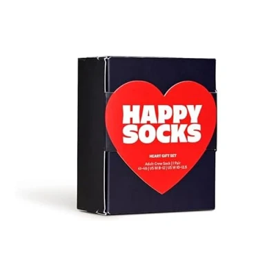 Image of Happy Socks LOVE Valentines DAY GIFT BOX Heart Unisex Socks, Size: 4 7, Navy