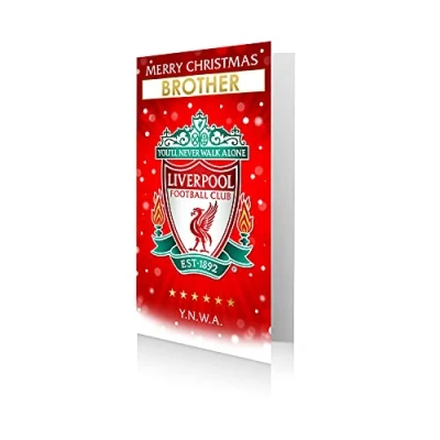 Image of Danilo Promotions Official Liverpool FC Christmas Card Personalise The Relation with Sticker Sheet Included