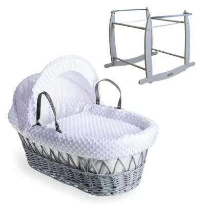 Image of Clair de Lune Moses Basket and Stand, White, 68 x 30 cm