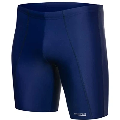 Image of Aqua Speed tight Swim Trunks men + free eBook modern for Mens Swimwear long Long, Gr. L, Night