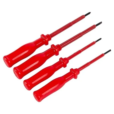 Image of 4pc Red Carbon Steel Insulated Screwdriver Set By Blackspur