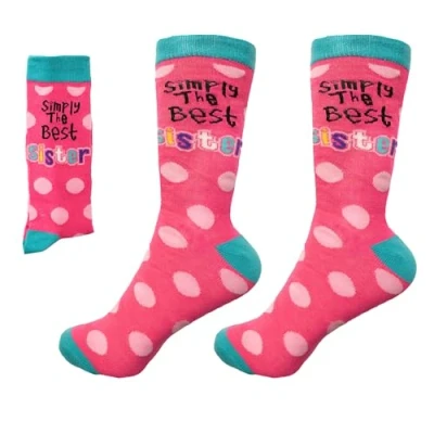 Image of SHATCHI Girl&#039;s One Size Novelty Socks for Father Mother’s Day Uncle Auntie Nana Brother Boys Men Women Christmas Gifts, Simply The Best Sister