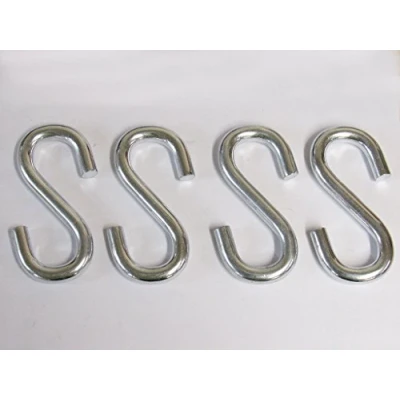 Image of X4 8MM Zinc Plated s Hooks Steel Shaped bzp
