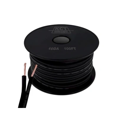 Image of KCT 16AWG Gauge Speaker Cable Wire 100Feet Black