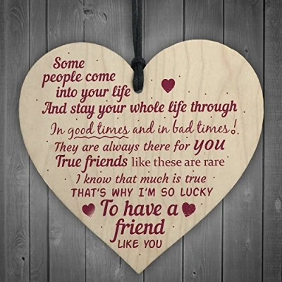 Image of RED OCEAN A Friend Like You Friendship Sign Plaque Gift Shabby Chic Wooden Hanging Heart Thank Present