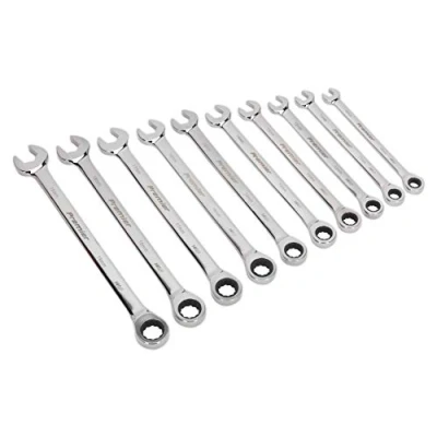 Image of Sealey Premier Combination Ratchet Spanner Set 10pc Extra Long Metric