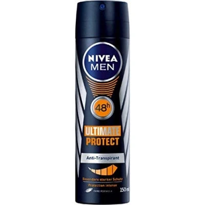 Image of Nivea Men Ultimate Protect deodorant spray, antiperspirant protection, pack of 6 x 150 ml