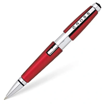 Image of Cross Edge Refillable Twist Action Resin Gel Ink Rollerball Pen with Chrome Appointments, Medium Ballpoint, includes Premium Gift Box and Red Cartridge, 1 Pack, Formula
