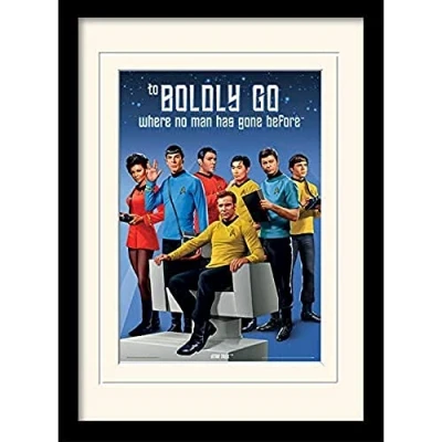 Image of iPosters Star Trek MP10445P PL Boldly Go A3 Framed and Mounted Print, Multicolor, 16 x 12 inches