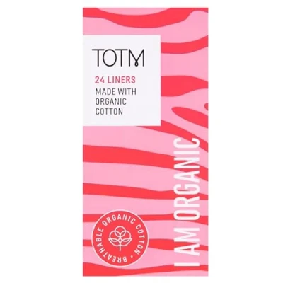 Image of TOTM Liners Certified Organic Cotton Unwrapped &amp; Less Waste Naturally Soft, Absorbent Super Comfy 24