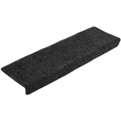 Image of vidaXL Stair Mats 5 pcs Grey 65x21x4 cm Needle Punch