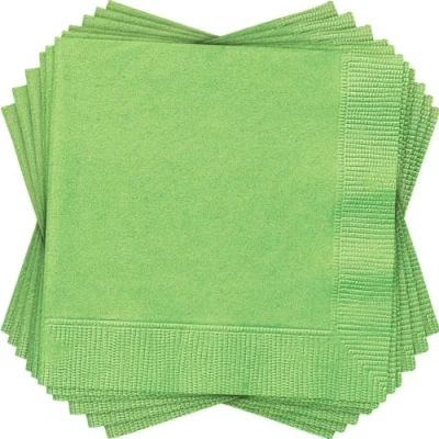 Image of Lime Green Paper Beverage Napkins (12cm) 20 Count Perfect for Parties and Celebrations