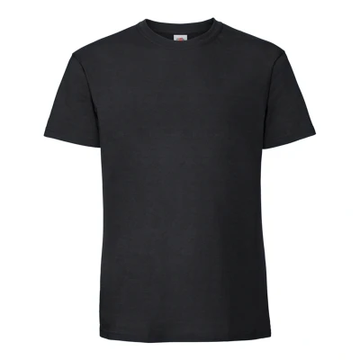 Image of Fruit of the Loom Mens Iconic Premium Ringspun Cotton T Shirt (Black) Size X Large