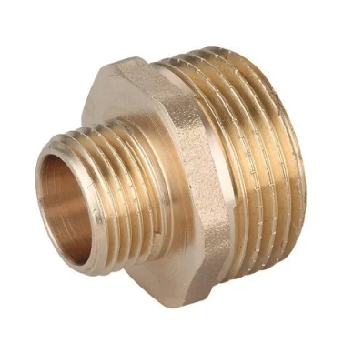 Image of 1 x 3/4in BSP Male Thread Pipe Reducer Nipple Brass Fittings Couplings