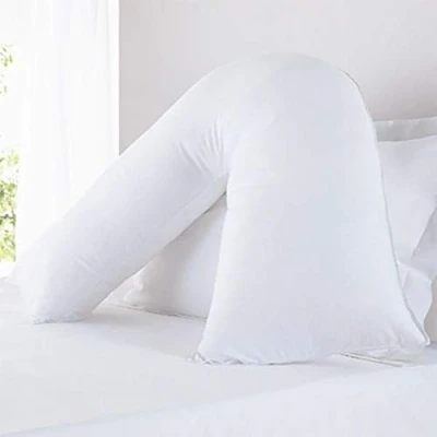 Image of Yorkshire Homeware Extra Hollowfibre Filled Comfort V Pillow Body Back Support Nursing Maternity Pregnancy Pillows Filling Made In Uk