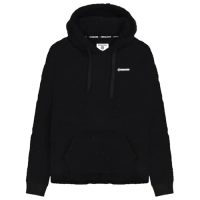 Image of Lambretta Mens Borg Fleece Hoodie Warm Winter Pullover Hooded Black L