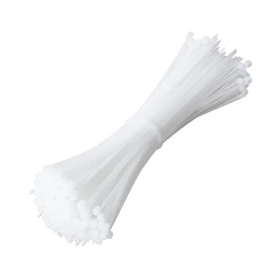 Image of 200 Pack of White Cable Ties, 200mm x 3.6mm, 8&quot; Tie Wraps Self Locking, Strong Nylon Zip Ties for Home Office Garage and Workshop