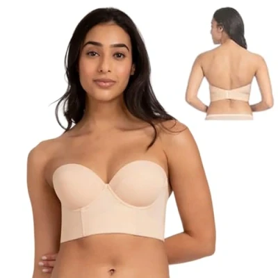Image of Lucilift Low Back Strapless Bra,Push Up Bandeau Lift Bra,plus size bra，Multi Way Push Bra with Removable Straps (2,34/75F)