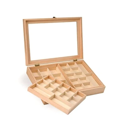 Image of Glorex pinewood jewellery boxes, FSC mix, approx. 40 cm x 28 7.5 (6 2003 341)