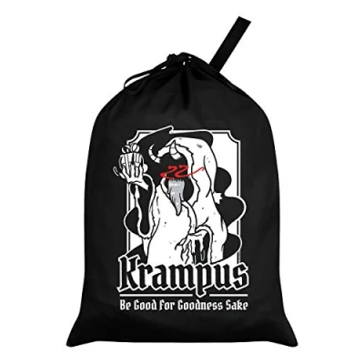 Image of Krampus Be Good For Goodness Sake Santa Sack Black 46x60cm