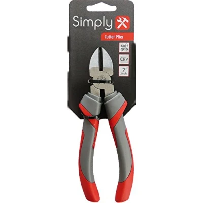 Image of Simply Tools CUTP7 Stylish Matt Finish Cutter Pliers 7 Inches Chrome Vanadium Body to Cut soft copper steel wire terminal wires etc , Black