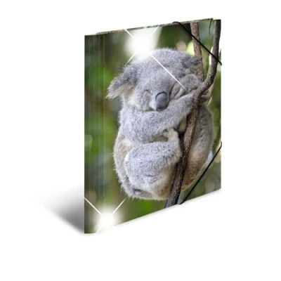 Image of HERMA Elastic Folder Animals with Koala Motif, A4, Glossy Plastic, Inner Print, 1 Span