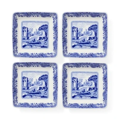 Image of Spode Blue Italian Set of 4 Square Dishes