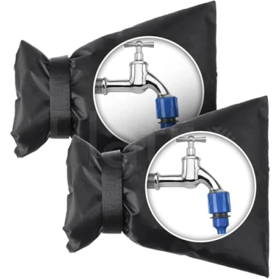 Image of Flatro 2pcs Outside Tap Covers for The Winter External Insulation Cover Frost Protector Easy Fit Thermal Jacket Garden Waterproof Outdoor Taps 20cm x 16cm