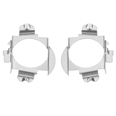 Image of H7 LED Headlight Bulbs Adapter Retainer Holder Conversion Kit Silver
