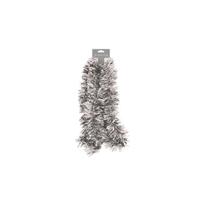 Image of Vsorce4u 1 x 2M Chunky Tinsel Xmas Metallic Garland Reusable Hanging Christmas For Decoration (Silver)