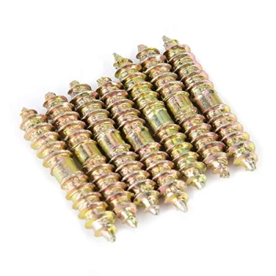 Image of 20pcs Double Ended Dowel Screw Self Tapping Threaded Bolts Woodworking Furniture Connector Rods Bars Studs 5 * 30mm Newel Post Fixing Kit