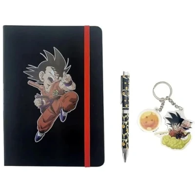 Image of Dragon Ball Daily Gift Set, Keychain and Pen, Box, Writing Diary with Lock, Multicoloured, Official Product (CyP Brands), Estandar, Set Journal, Pen