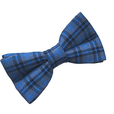 Image of Men&#039;s Blue Tartan Check Ready Tied Bow Tie