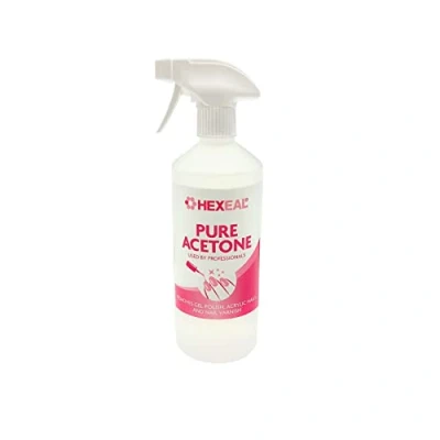 Image of Hexeal Acetone 500ml Spray Bottle of 99.5% for Professional Gel Polish, Nail Polish &amp; Acrylic Soak Off Removal