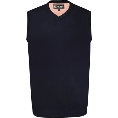 Image of Kam Jeanswear Men&#039;s Sleeveless Knitted Jumper Blue 3XL