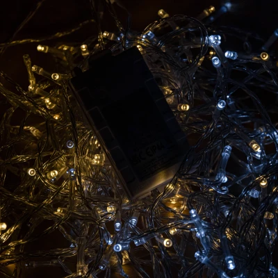 Image of 20m 200 LED Battery Operated Christmas String Lights with Timer in Cool &amp; Warm White