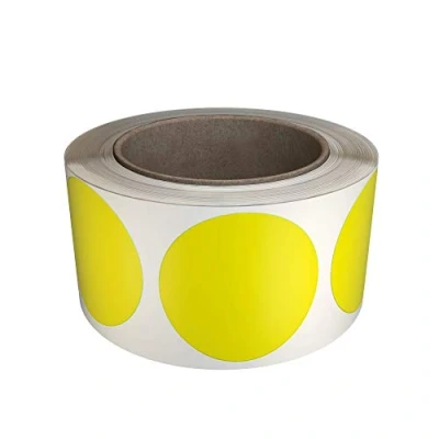 Image of Royal Green Coloured Dot Stickers 2 Inch Diameter Color Coding Labels in Yellow 5cm (50mm) 600 Pack